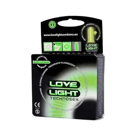 Love Light Technosex Préservatifs Fluorescents X3 - Univers Pharmacie