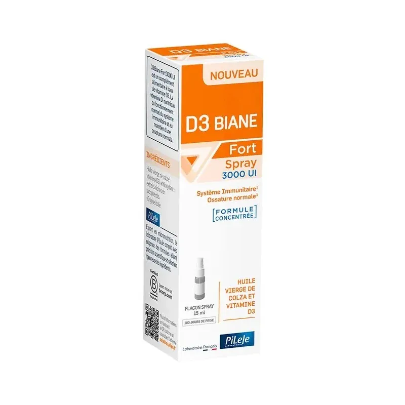 PiLeJe D3 Biane Spray 3000 UI 15ml - Univers Pharmacie