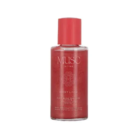 Musc Intime Sweet Litchi Huile Glow Pailletée Corps 100ml - Univers Pharmacie