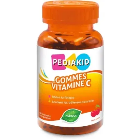 Pediakid Gommes Vitamines C Cerise 60 oursons sans gélatine - Univers Pharmacie