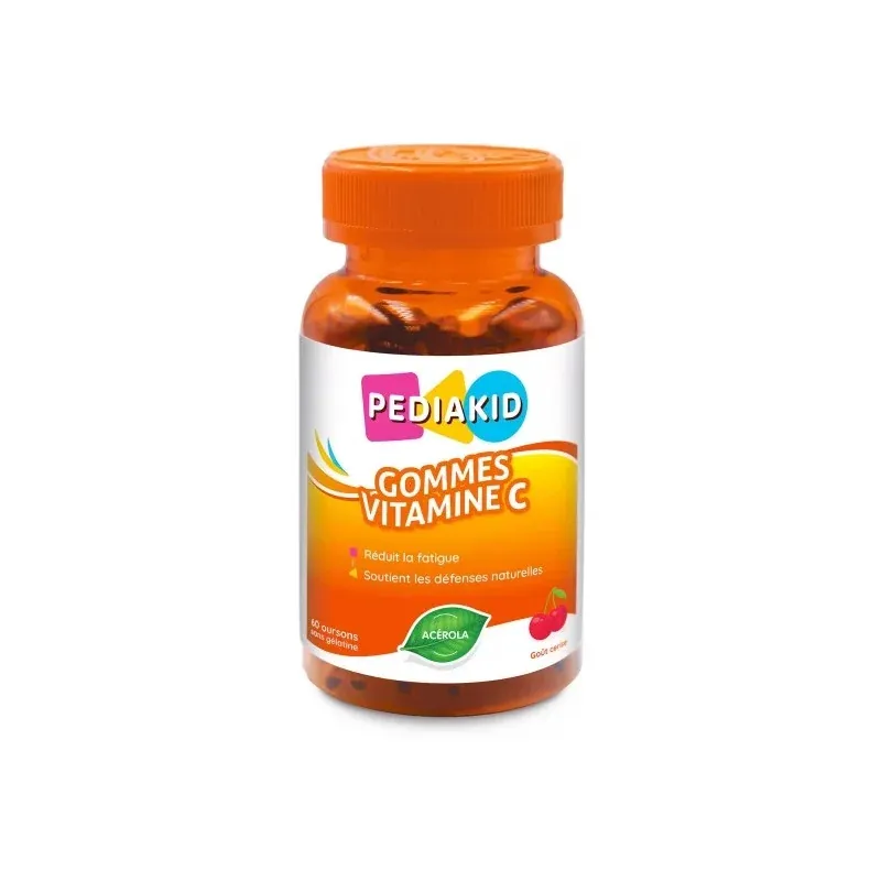 Pediakid Gommes Vitamines C Cerise 60 oursons sans gélatine - Univers Pharmacie