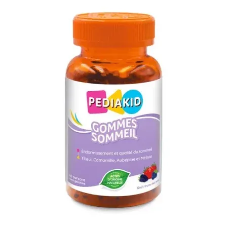 Pediakid Gommes Sommeil Fruits Rouges 60 oursons sans gélatines - Univers Pharmacie