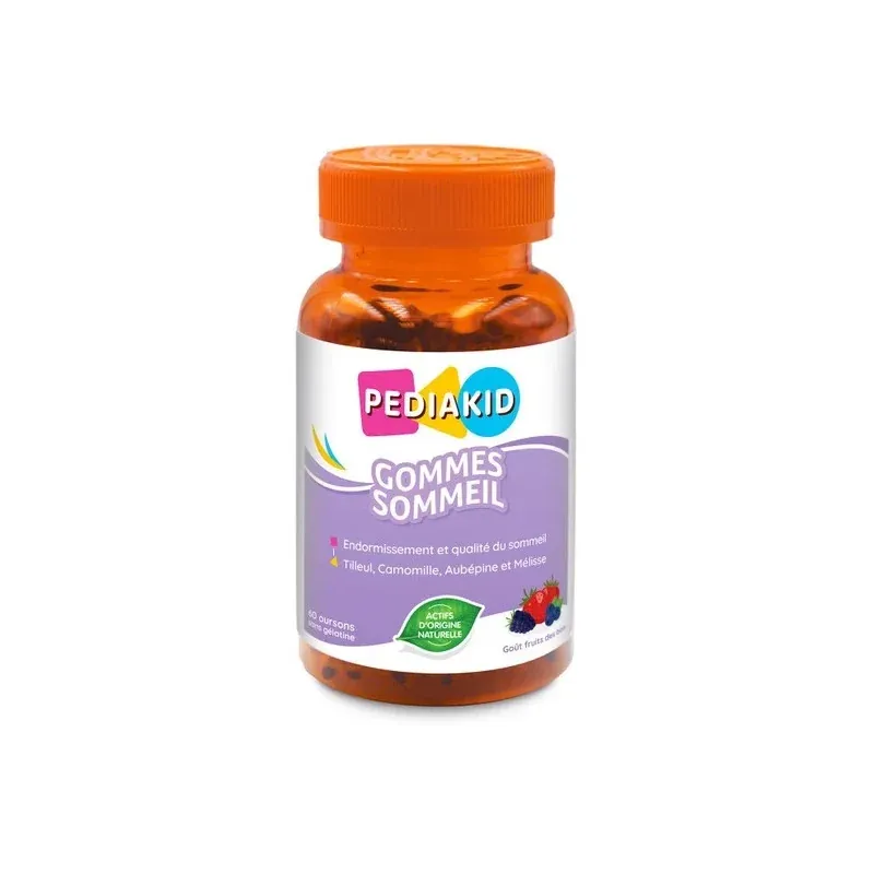 Pediakid Gommes Sommeil Fruits Rouges 60 oursons sans gélatines - Univers Pharmacie