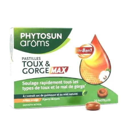 Phytosun Arôms Pastilles Toux et Gorge Max X20 - Univers Pharmacie