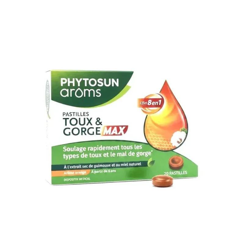 Phytosun Arôms Pastilles Toux et Gorge Max X20 - Univers Pharmacie