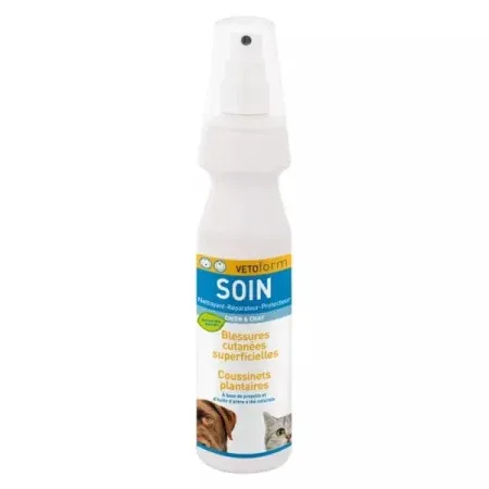 Vetoform Soin Blessures Cutanées Superficielles Chiens Chats 150ml - Univers Pharmacie