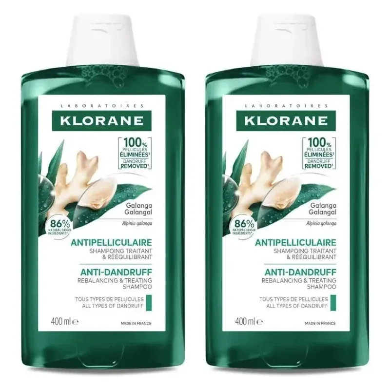 Klorane Antipelliculaire Shampooing Traitant et Rééquilibrant Galanga 2X400ml - Univers Pharmacie