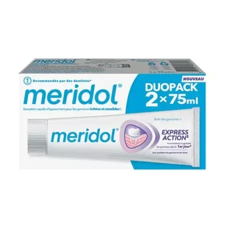 Meridol Express Action Dentifrice 2X75ml - Univers Pharmacie