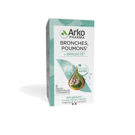 Arkopharma Arkogélules Bronches Poumons + Immunité 30 comprimés - Univers Pharmacie