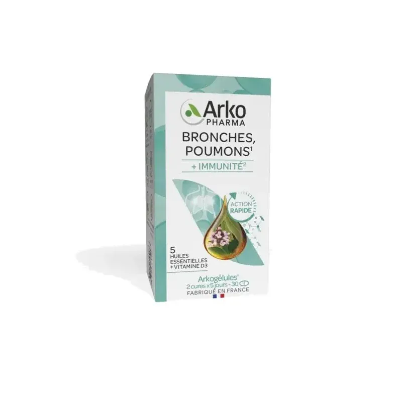 Arkopharma Arkogélules Bronches Poumons + Immunité 30 comprimés - Univers Pharmacie