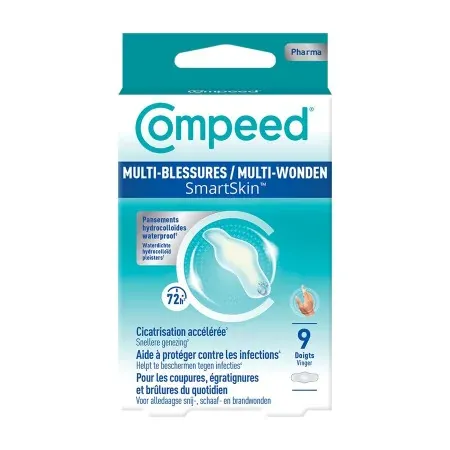 Compeed Multi-blessures SmartSkin Pansements Hydrocolloïdes Waterproof Doigts X9 - Univers Pharmacie