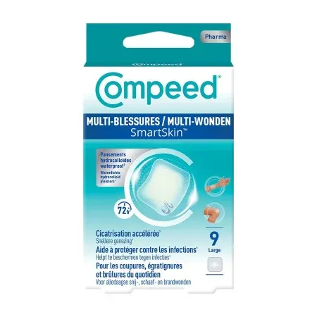 Compeed Multi-blessures SmartSkin Pansements Hydrocolloïdes Waterproof Large X9 - Univers Pharmacie