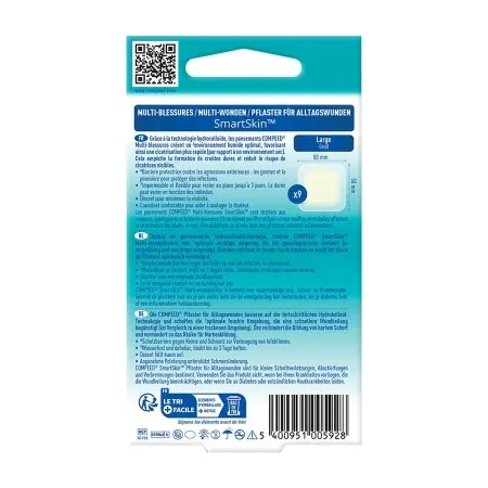 Compeed Multi-blessures SmartSkin Pansements Hydrocolloïdes Waterproof Large X9 verso - Univers Pharmacie