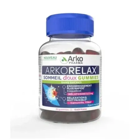 Arkopharma Arkorelax Sommeil Doux Gummies sans sucres 30 Gummies - Univers Pharmacie