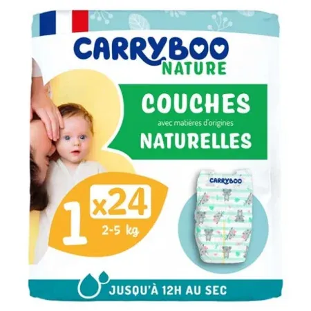 Carryboo Nature Couches Naturelles Taille 1 2-5kg X24 - Univers Pharmacie