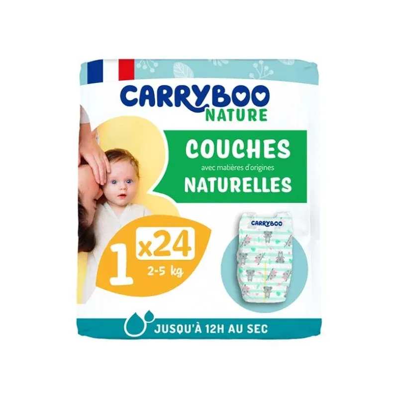 Carryboo Nature Couches Naturelles Taille 1 2-5kg X24 - Univers Pharmacie