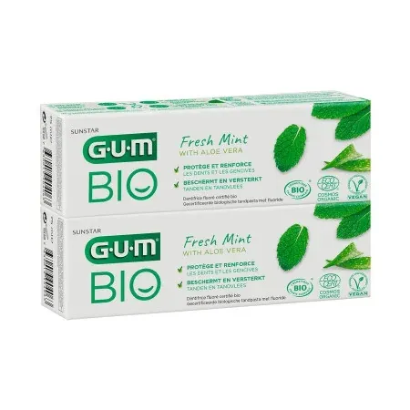 GUM Bio Dentifrice Fresh Mint 2X75ml - Univers Pharmacie