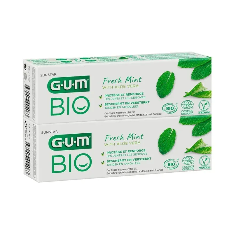 GUM Bio Dentifrice Fresh Mint 2X75ml - Univers Pharmacie