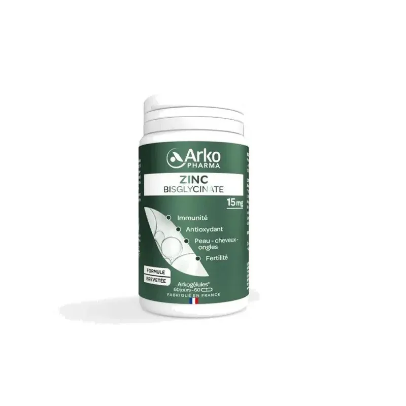 Arkopharma Arkogélules Zinc Bisglycinate 60 gélules  - Univers Pharmacie