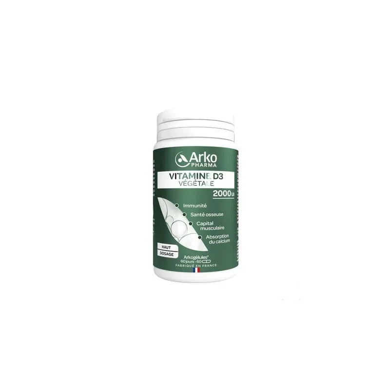 Arkopharma Vitamine D3 Végétale 2000UI 60 gélules - Univers Pharmacie