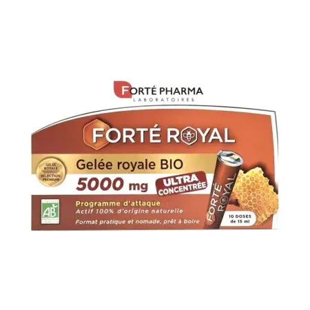 Forté Pharma Forté Royal Gelée Royale BIO 5000mg 10 doses - Univers Pharmacie
