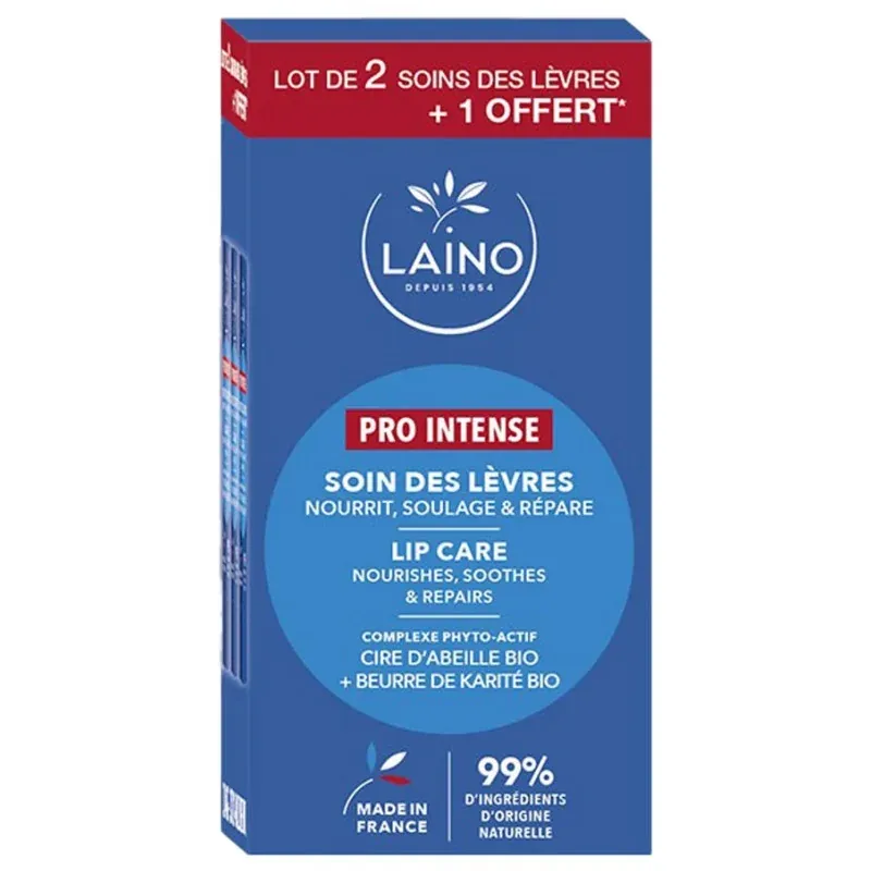 Laino Soin des Lèvres Pro Intense 3X4g - Univers Pharmacie