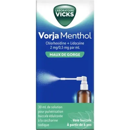 Vicks Vorja Menthol Maux de Gorge Spray 30ml - Univers Pharmacie