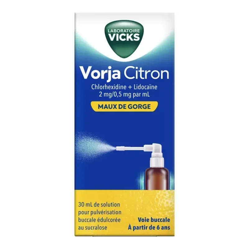 Vicks Vorja Citron Maux de Gorge Spray 30ml - Univers Pharmacie
