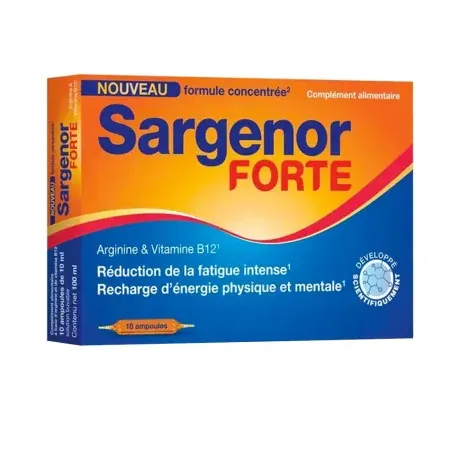 Sargenor Forte Arginine & Vitamine B12 10 ampoules - Univers Pharmacie