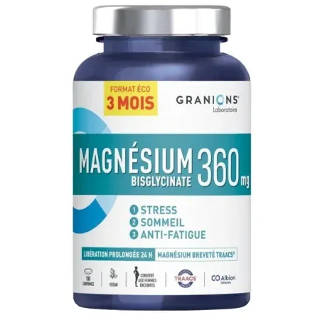 Granions Magnésium Bisglycinate 360mg 180 comprimés - Univers Pharmacie