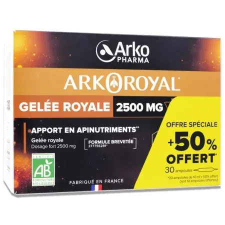 Arkopharma Arkoroyal Gelée Royale 2500mg 30 ampoules - Univers Pharmacie