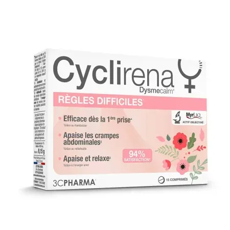 Cyclirena Dysmecalm Règles Difficiles 15 comprimés - Univers Pharmacie