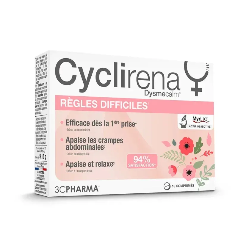 Cyclirena Dysmecalm Règles Difficiles 15 comprimés - Univers Pharmacie