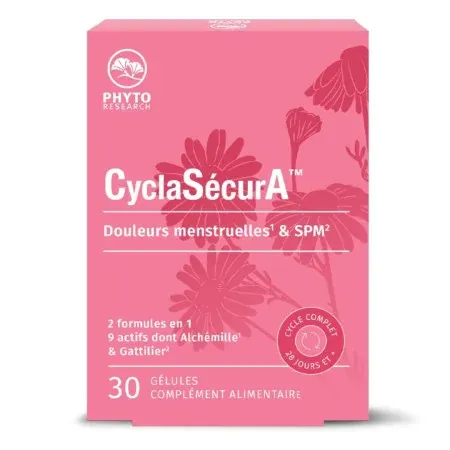 CyclaSécurA Douleurs Menstruelles & SPM 30 gélules - Univers Pharmacie