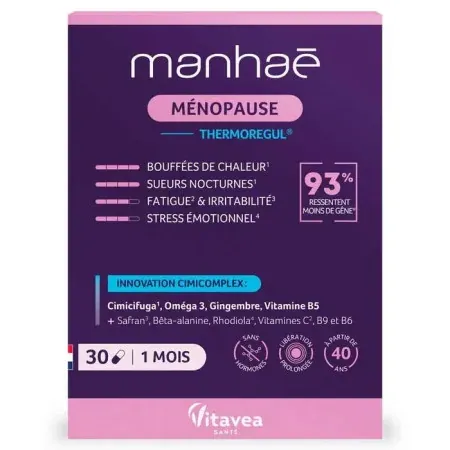 Manhaé Ménopause Thermoregul 30 gélules - Univers Pharmacie