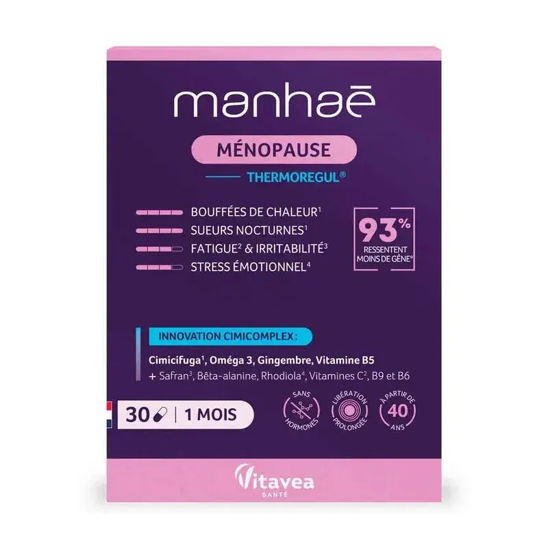 Manhaé Ménopause Thermoregul 30 gélules - Univers Pharmacie