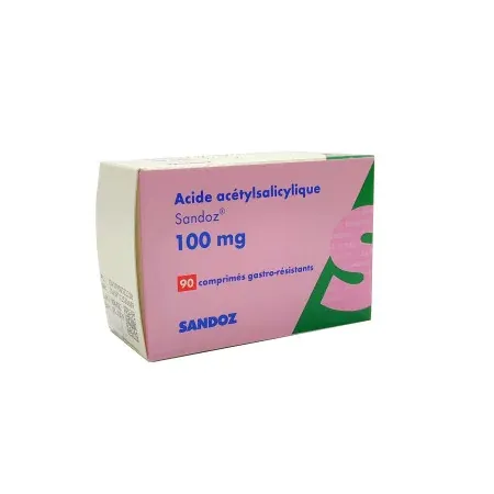 Acide Acétylsalicylique Sandoz 100mg 90 comprimés gastro-résistants - Univers Pharmacie