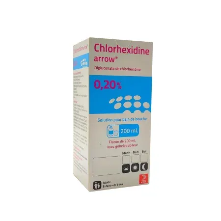 Chlorhexidine Arrow 0,20% Solution pour Bain de Bouche 200ml - Univers Pharmacie