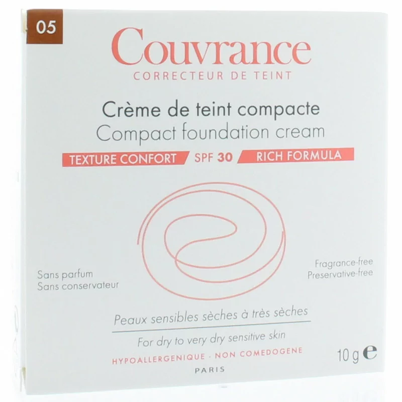 Avène Crème de Teint Compacte Couvrance Confort Soleil 5.0