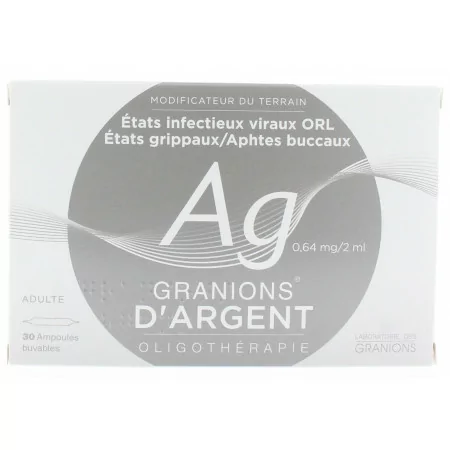 Granions d'Argent 0,64 mg/2 ml 30 Ampoules