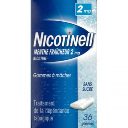 Nicotinell 2mg Menthe Fraîcheur 36 gommes - Univers Pharmacie