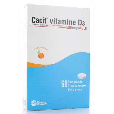 Cacit Vitamine D3 500mg/440UI 60 comprimés - Univers Pharmacie