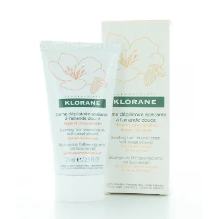 Klorane Crème Dépilatoire Visage à l'Amande Douce 75ml - Univers Pharmacie