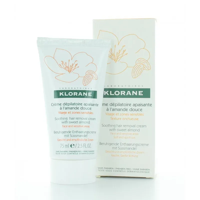 Klorane Crème Dépilatoire Visage à l'Amande Douce 75ml - Univers Pharmacie