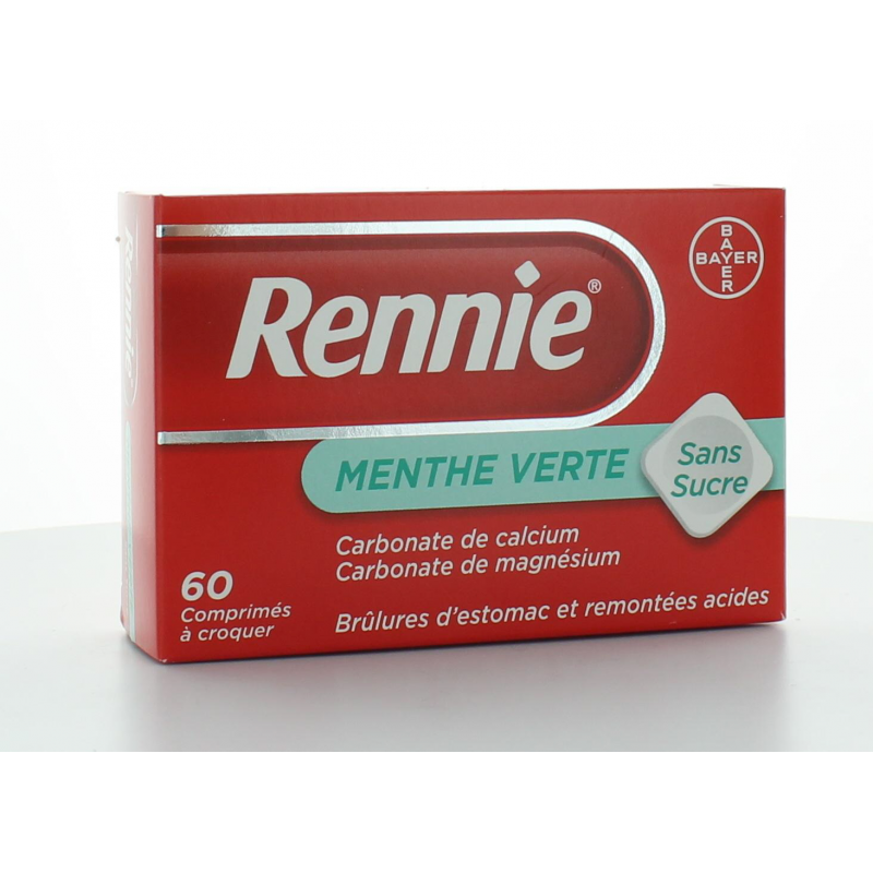 Rennie Menthe Verte sans sucre 60 comprimés