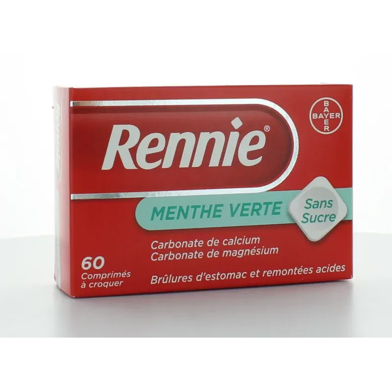 Rennie Menthe Verte sans sucre 60 comprimés