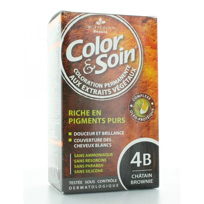 3 Chênes Color&Soin Coloration Permanente 4B Châtain Brownie