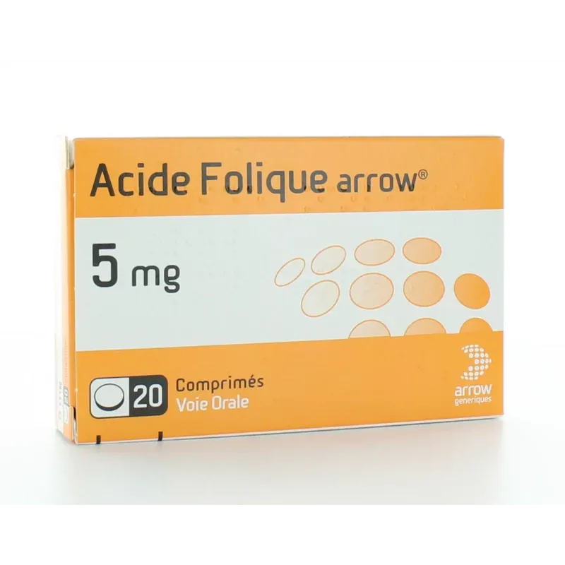 Acide Folique Arrow 5mg 20 comprimés - Univers Pharmacie