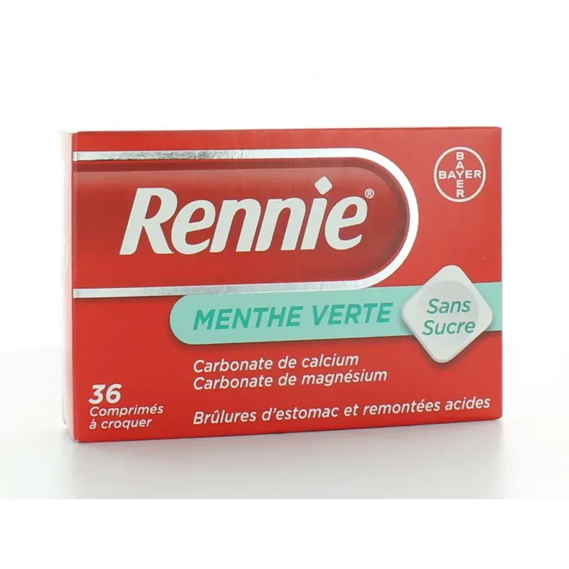 Rennie Menthe Verte sans sucre 36 comprimés Rennie Menthe Verte sans sucre 36 comprimés
