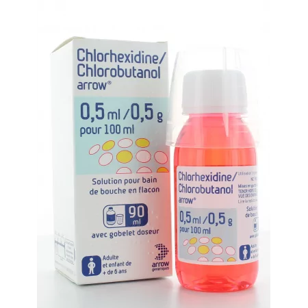 Chlorhexidine/Chlorobutanol Arrow Bain de bouche 90ml - Univers Pharmacie